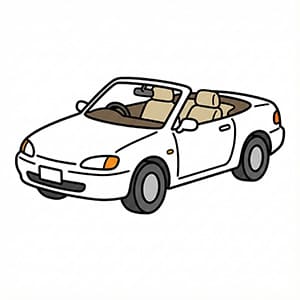 スポットライトが当たった車の画像